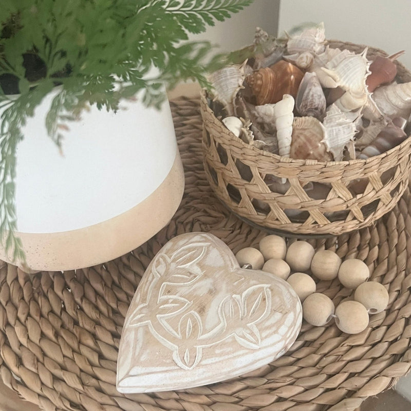 BLOOM : Hand Carved Heart Decor