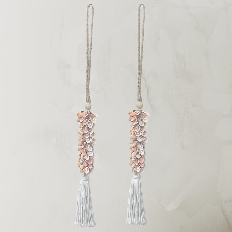 Coral Kiss Wall Decor, Coastal Decor, Tassel, Homewares, Wall Art, Hanging Double