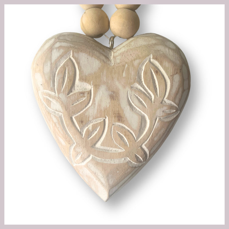 BLOOM : Hand Carved Heart Decor