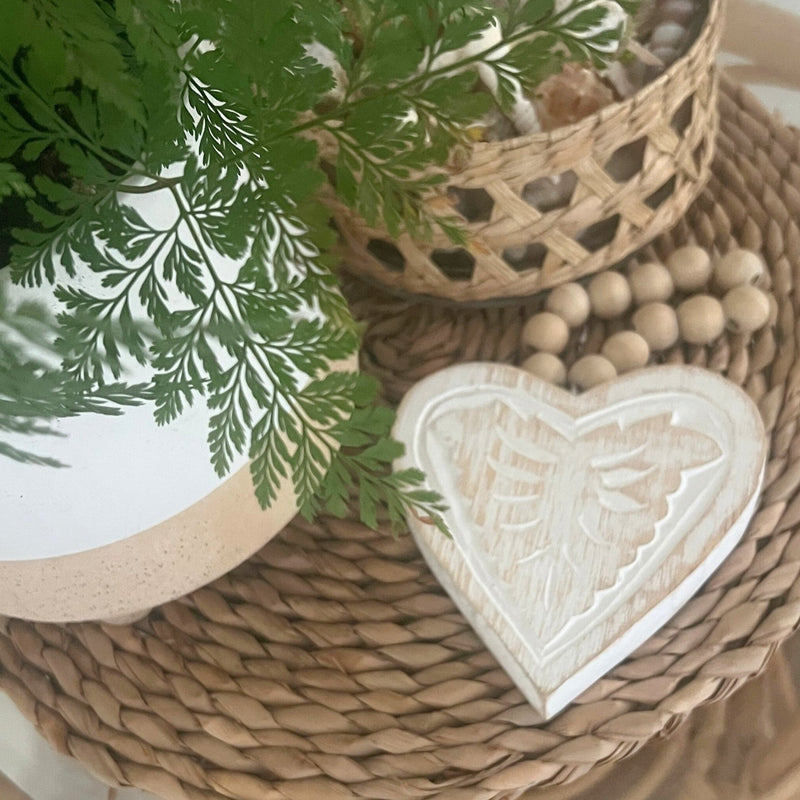 BREEZE : Hand Carved Heart Decor