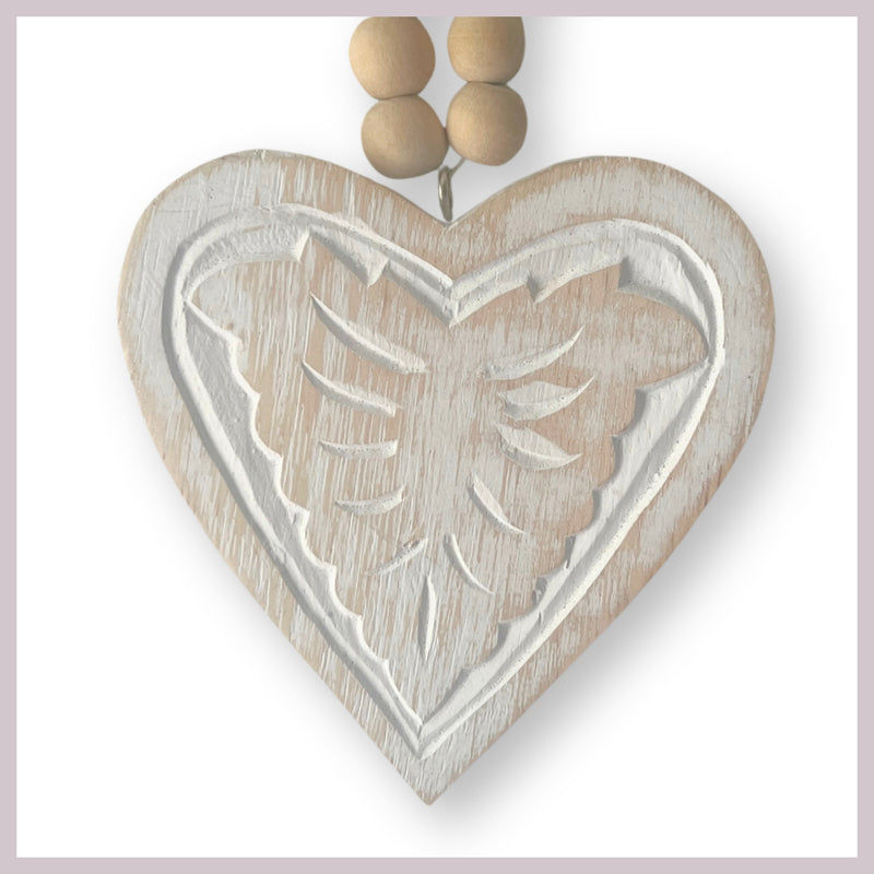 BREEZE : Hand Carved Heart Decor
