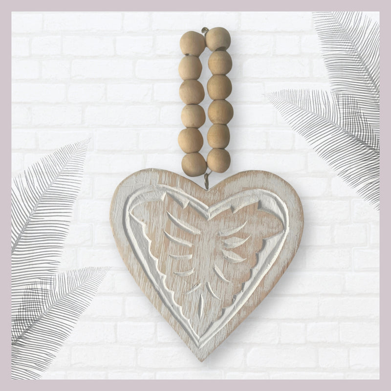 BREEZE : Hand Carved Heart Decor