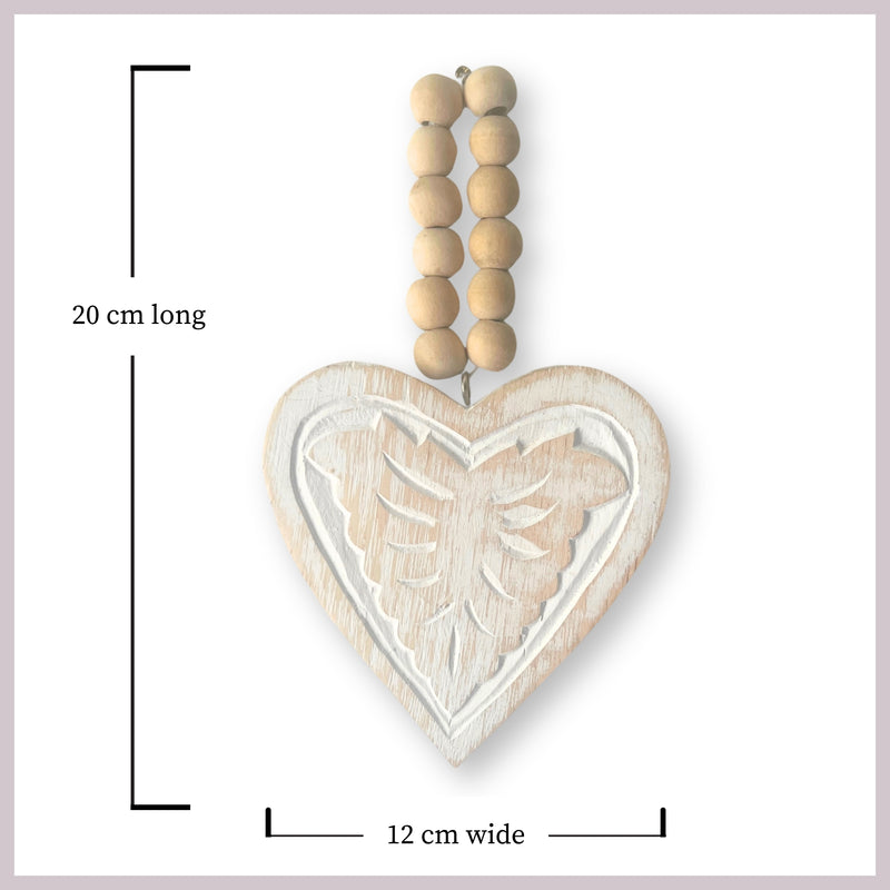 BREEZE : Hand Carved Heart Decor