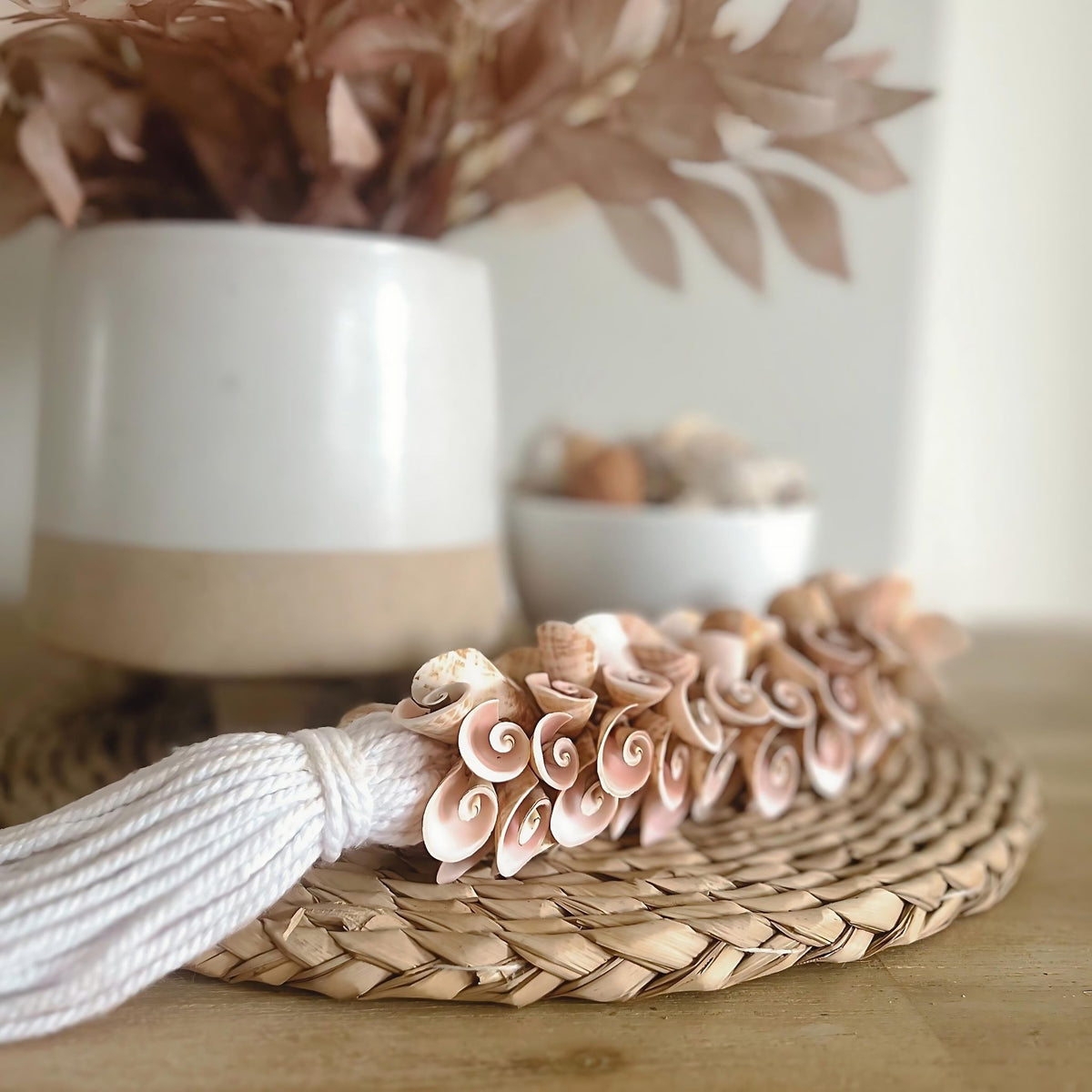 Coral Kiss Wall Decor, Coastal Decor, Tassel, Homewares, Wall Art, Insitu Close