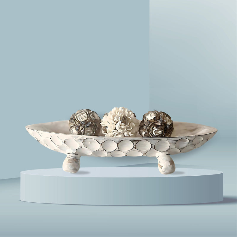 LULU BUNDLE : Wood Tray with Coastal Shell Balls