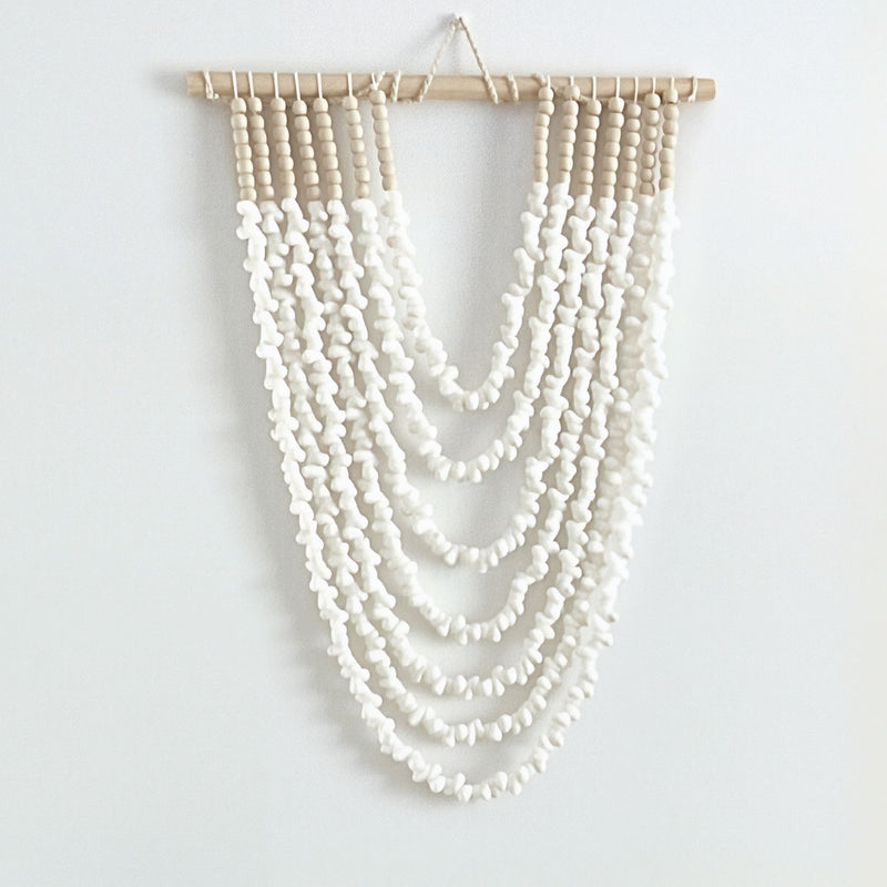 RUBY ROSE : Coastal Shell and Wood Bead Wall Hanging | Homewares