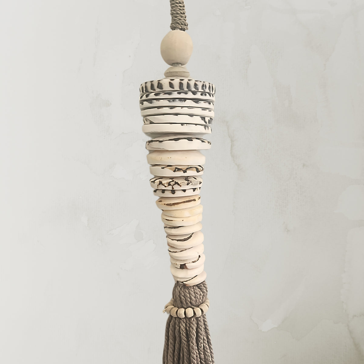 Seascape Tassel, home decor, shell accent homewares piece, hanging detail