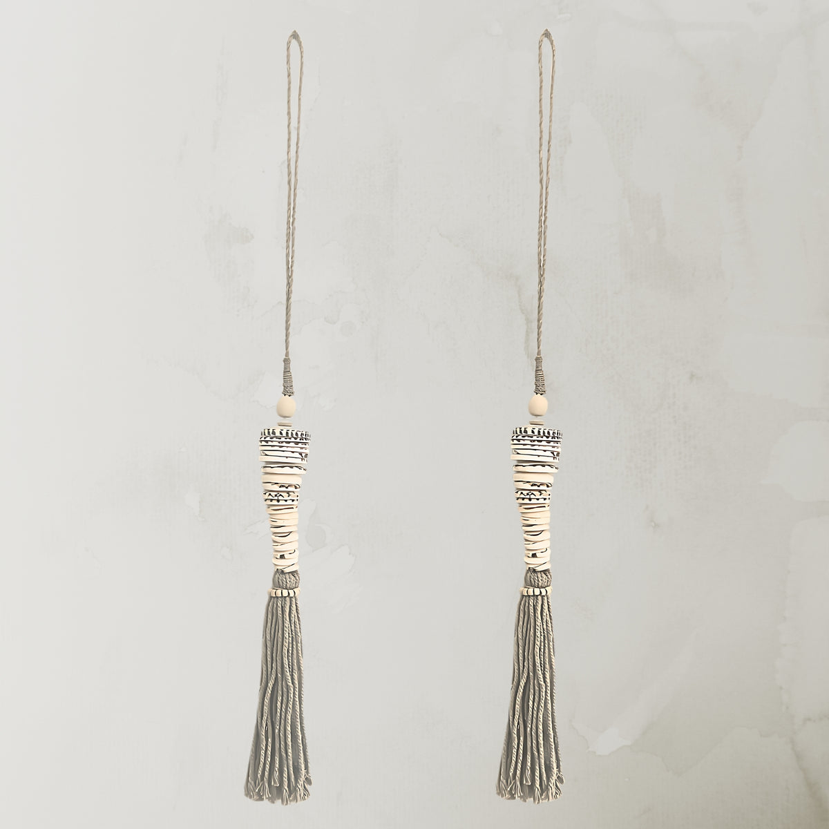 Seascape Tassel, home decor, shell accent homewares piece, two hanging pieces 