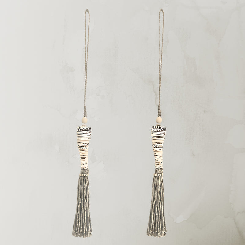 Seascape Tassel, home decor, shell accent homewares piece, two hanging pieces 